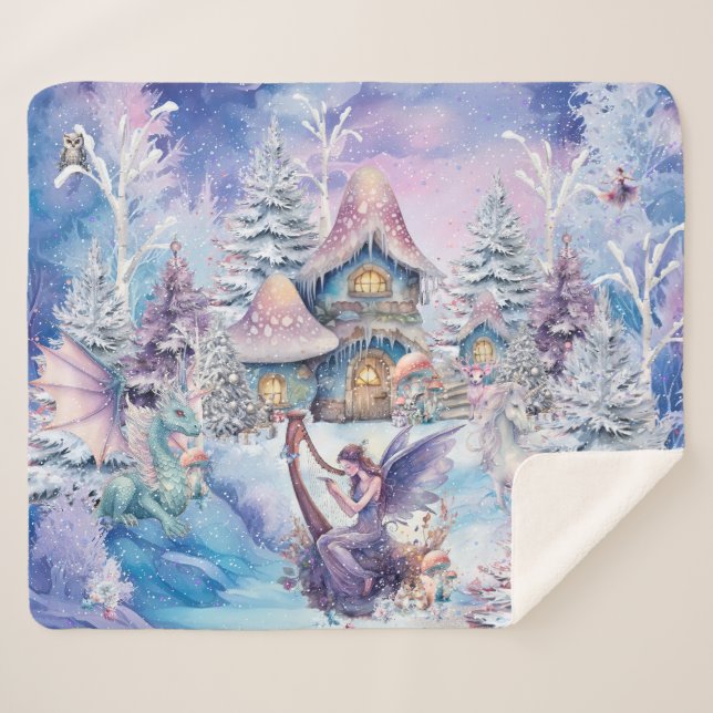 Couverture Sherpa Fée de Noël magique et fantaisiste (Devant (Horizontal))