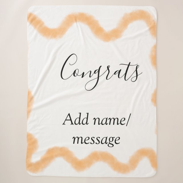 Couverture Sherpa Félicitations spirale orange bordure espagnole boh (Devant)