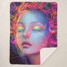 Femme Alien aux cheveux cosmiques