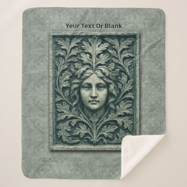 Couverture Sherpa Femme verte - Pierre (Devant)