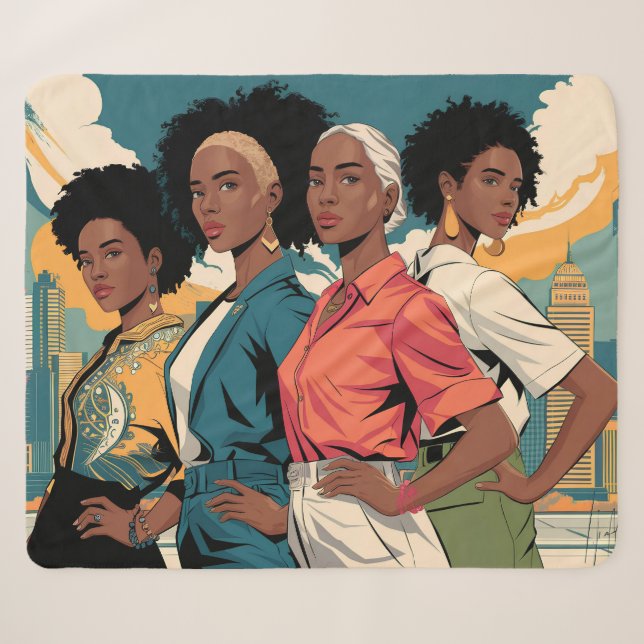 Couverture Sherpa Femmes autonomisées dans la mode urbaine (Devant (Horizontal))