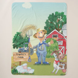 Couverture Sherpa Ferme de vieux MacDonald personnalisée