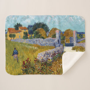 Couverture Sherpa Ferme en Provence (1888) par Vincent Van Gogh
