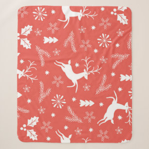 Couverture Sherpa Festif Noël Motif sans couture