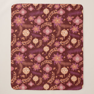 Couverture Sherpa Festin Poinsettia Noël Sherpa Blanket