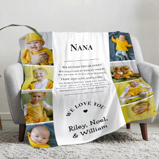 Couverture Sherpa Fête des mères Grand-mère Mamie Mémé par les petit