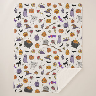 Couverture Sherpa Fête d'Halloween