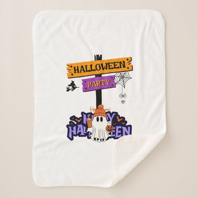 Couverture Sherpa Fête d'Halloween (Devant)