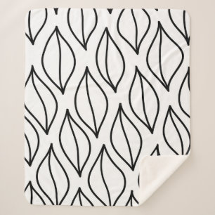 Couverture Sherpa feuilles Abstraits. Structure vintage. Mer dessiné