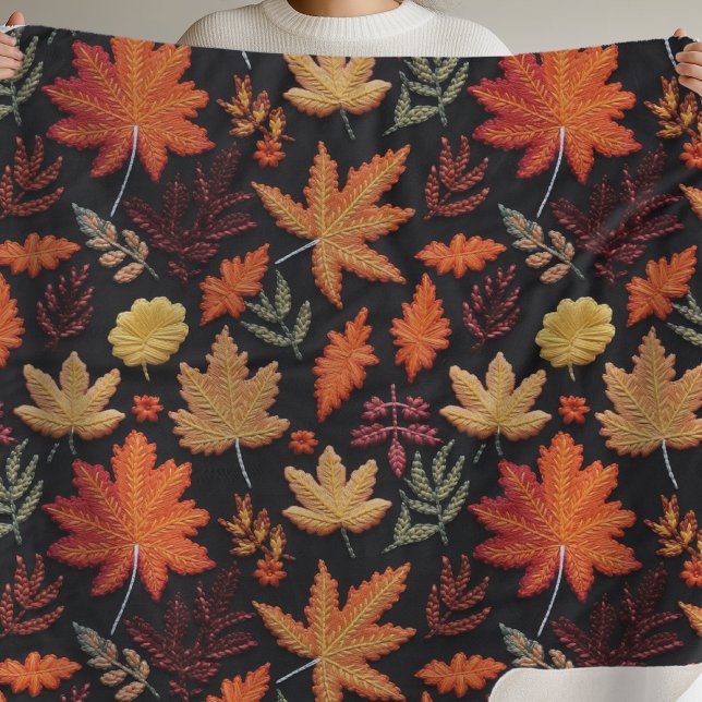 Couverture Sherpa Feuilles d'automne de Boho (Créateur téléchargé)