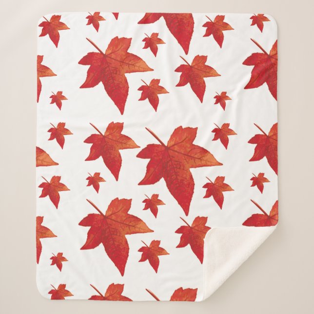 Couverture Sherpa Feuilles d'automne de l'érable rouge (Devant)