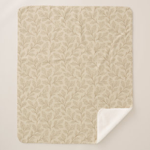 Couverture Sherpa Feuilles d'automne élégantes Maison de ferme boh