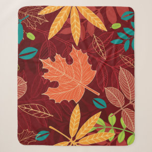 Couverture Sherpa Feuilles d'automne : Motif de la nature sans trans