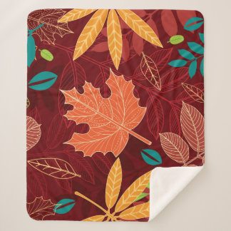 Couverture Sherpa Feuilles d'automne : Motif de la nature sans trans