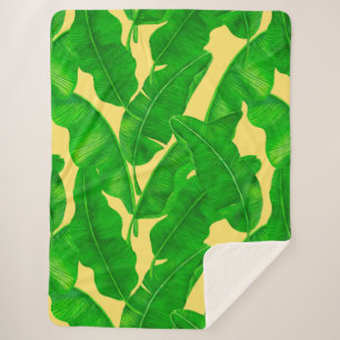 Couverture Sherpa Feuilles de bananes