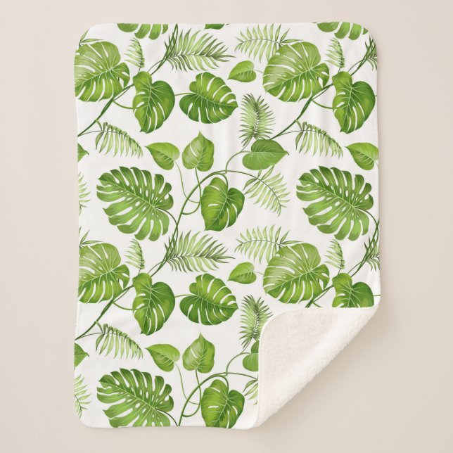 Couverture Sherpa Feuilles de palmiers tropicaux (Devant)