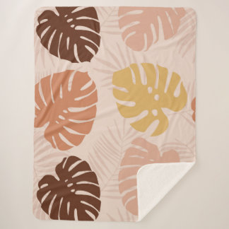 Couverture Sherpa feuilles de palmiers tropicaux
