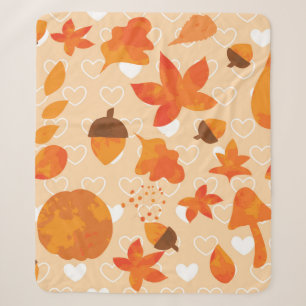 Couverture Sherpa Feuilles et noix d'automne. Belle main de nature d