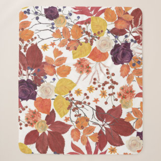 Couverture Sherpa Feuilles et Roses de l'automne