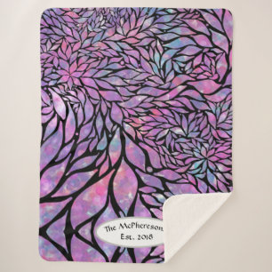 Couverture Sherpa feuilles impressionnistes Abstraits