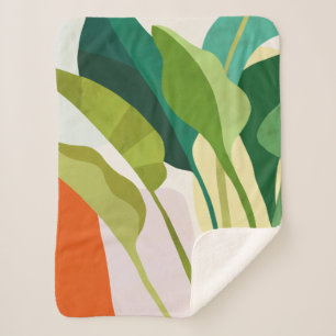 Couverture Sherpa Feuilles tropicaux