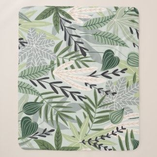 Couverture Sherpa Feuilles tropicaux : impression Vintage à main.