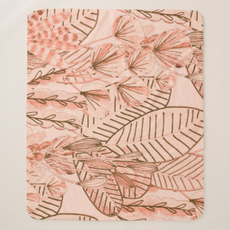 Couverture Sherpa Feuilles tropicaux : Motif créatif à main.