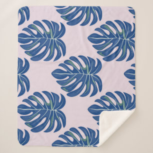 Couverture Sherpa Feuilles tropicaux Motif sans couture tendance