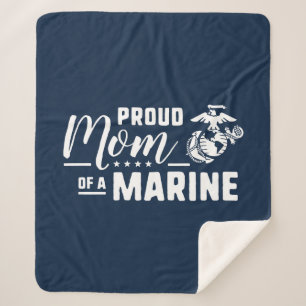 Couverture Sherpa Fier maman d'une Marine - Blanc