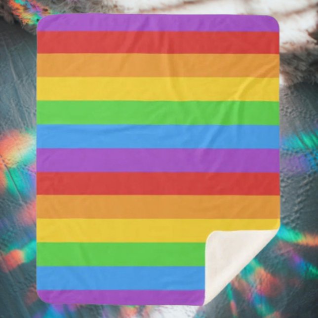 Couverture Sherpa Fierté Confort : Drapeau Arc-en-ciel (Créateur téléchargé)