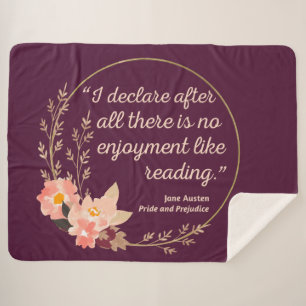 Couverture Sherpa Fierté et préjugé Citation III - Style mignon