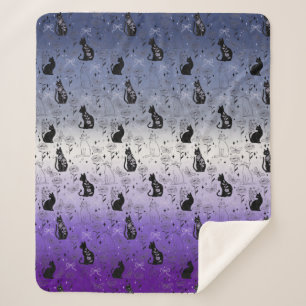 Couverture Sherpa Fierté lesbienne Butch Chat Noir - Mystique Sorciè