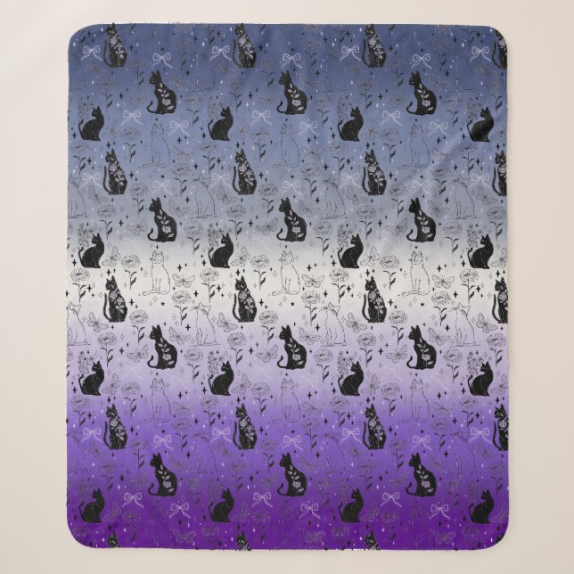 Couverture Sherpa Fierté lesbienne Butch Chat Noir - Mystique Sorciè (Devant)