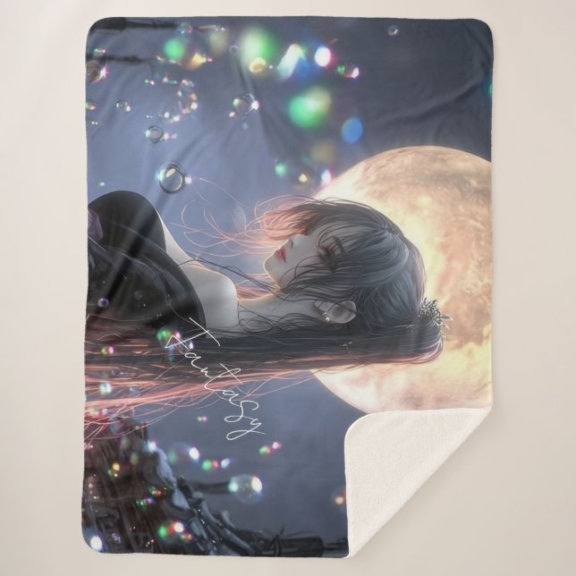 Couverture Sherpa Fille de fantasy sombre / Esthétique (Devant)