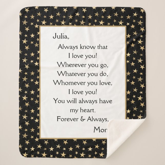 Couverture Sherpa Fille Je T'Aime (Devant)