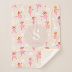 Couverture Sherpa Filles mignonne Danseur de Ballet Rose Swan Couver