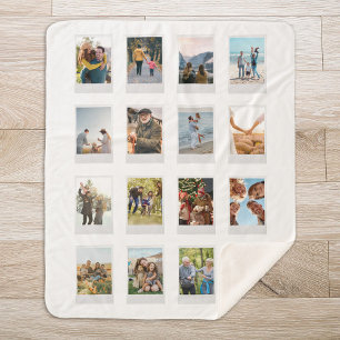 Couverture Sherpa Film instantané personnalisé 16 Photo Collage