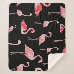 Couverture Sherpa Flamant rose : Conception Vintage sans couture