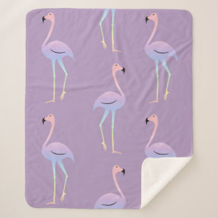 Couverture Sherpa Flamant rose ornithologique coloré. Belle et trans