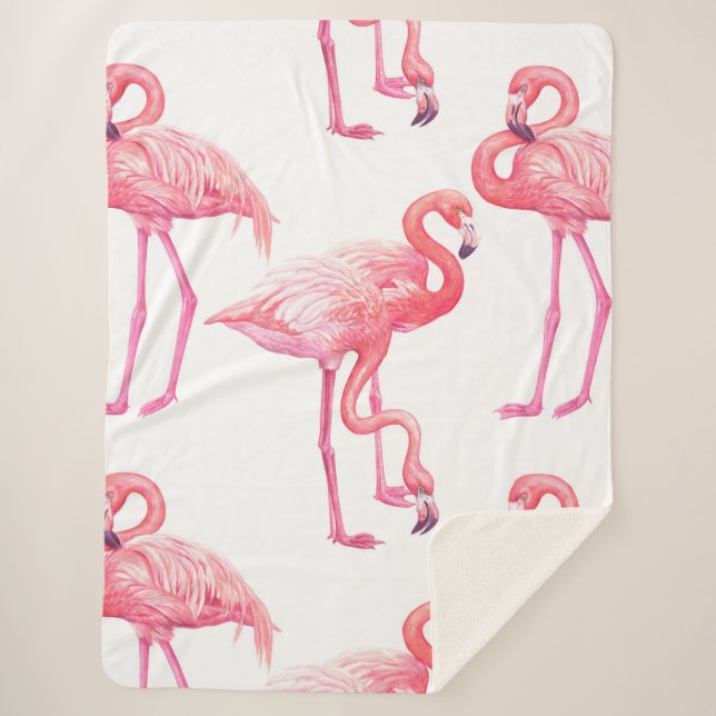 Couverture Sherpa Flamants roses (Devant)