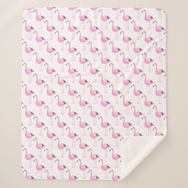 Couverture Sherpa Flamants roses roses (Devant)