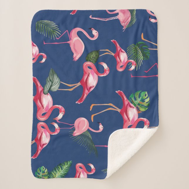 Couverture Sherpa Flamingos Love Pattern 2 (Devant)