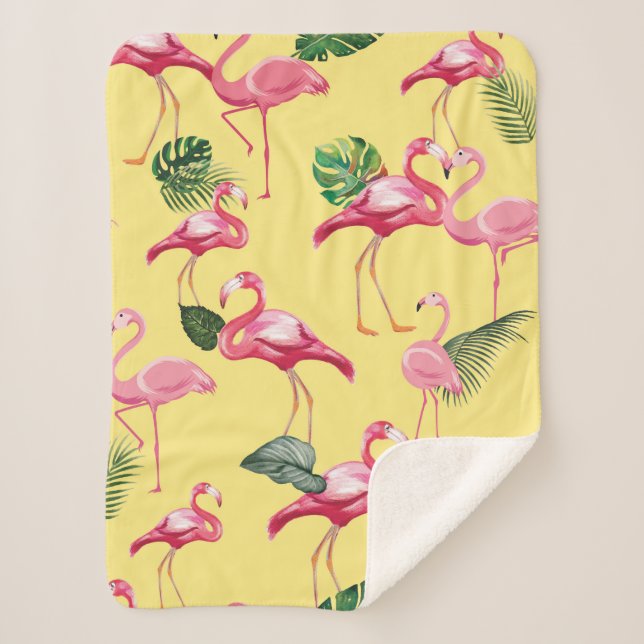 Couverture Sherpa Flamingos Love Pattern 3 (Devant)
