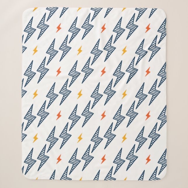 Couverture Sherpa Flash. Éclair Motif sans couture. Arrière-plan (Devant)