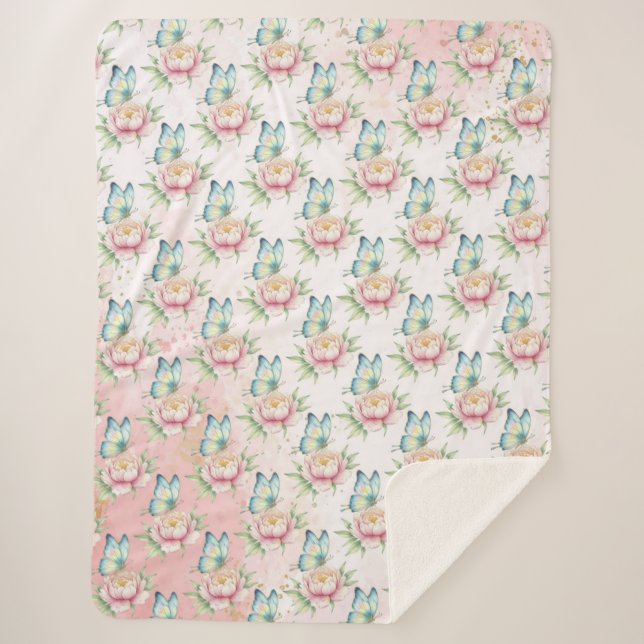 Couverture Sherpa Fleur (Devant)
