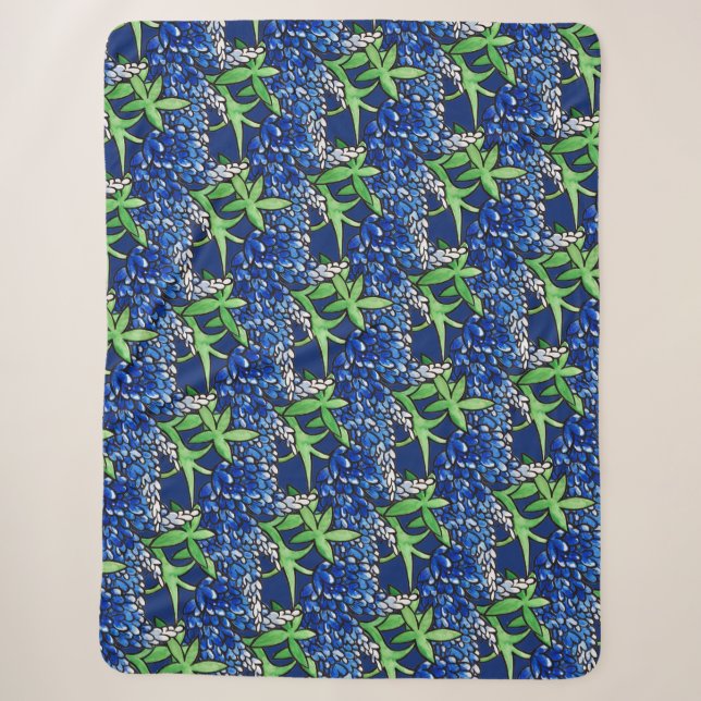 Couverture Sherpa Fleur d'amour texane Texas Bluebonnet              (Devant)