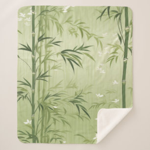 Couverture Sherpa Fleur de bambou sereine asiatique (1)