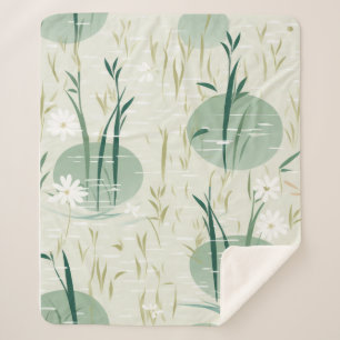 Couverture Sherpa Fleur de bambou sereine asiatique  (10)