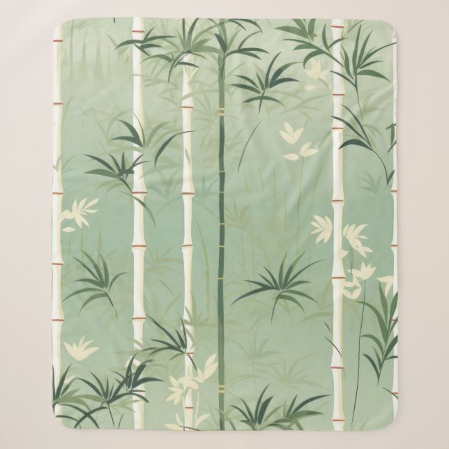 Couverture Sherpa Fleur de bambou sereine asiatique  (2) (Devant)