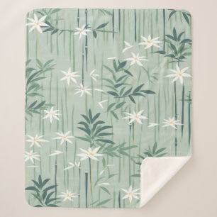 Couverture Sherpa Fleur de bambou sereine asiatique (4)